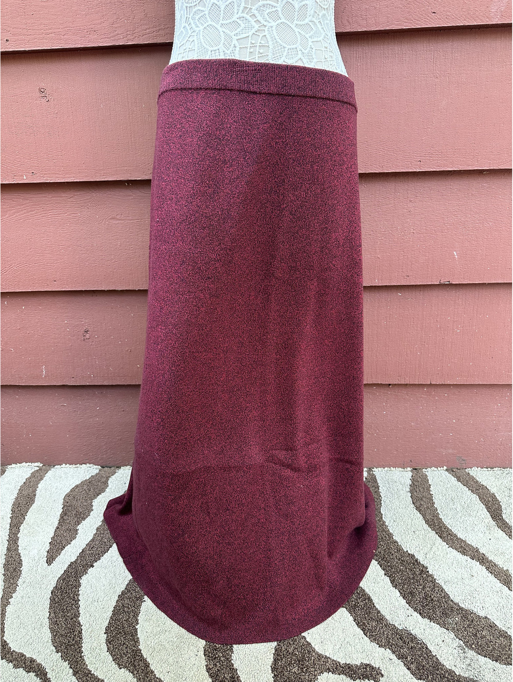 Cherokee Burgundy Knit Skirt Y2K Fairycore Vintage